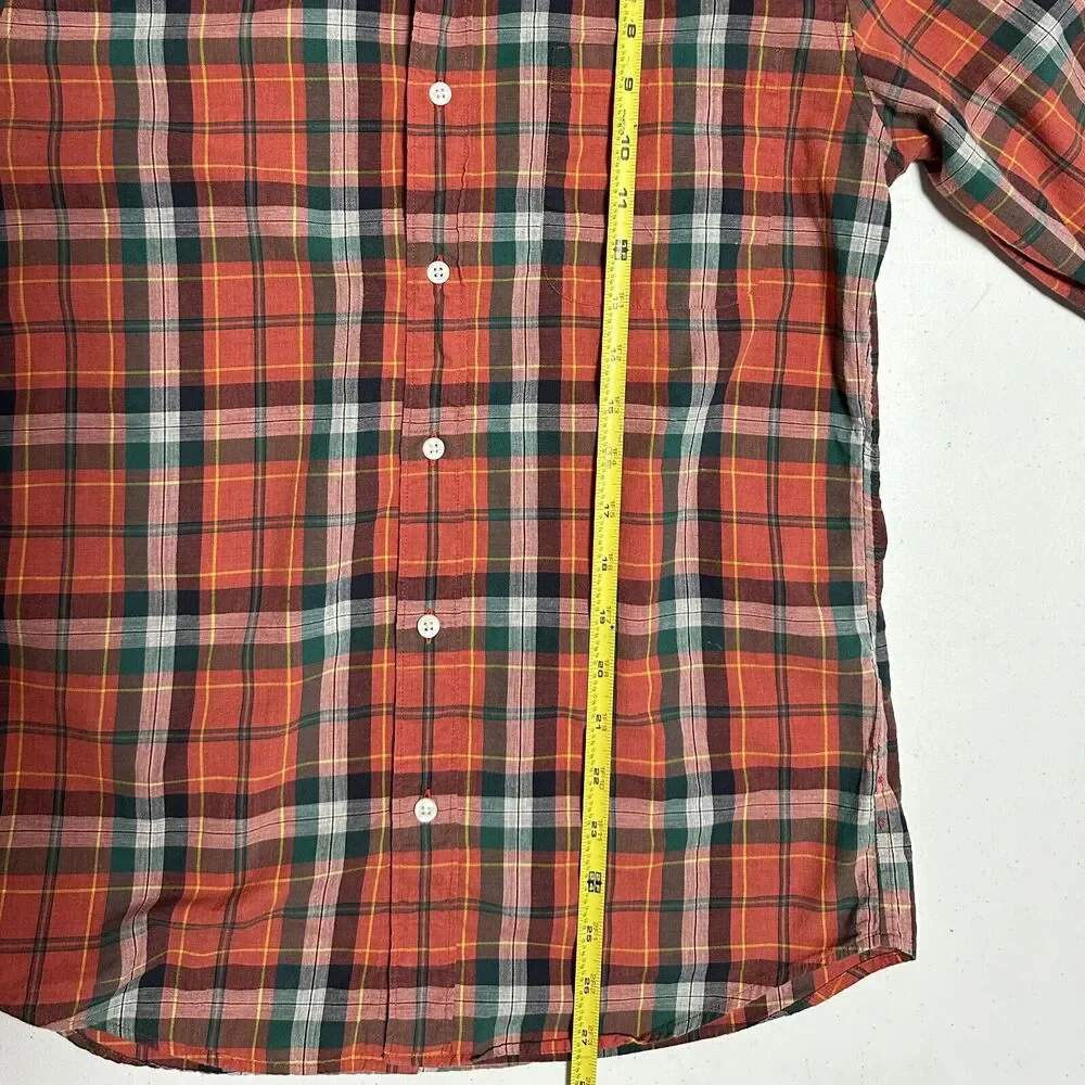 J. Crew Men's Button Down Plaid Shirt Slim 100% Cotton Long Sleeve Small
